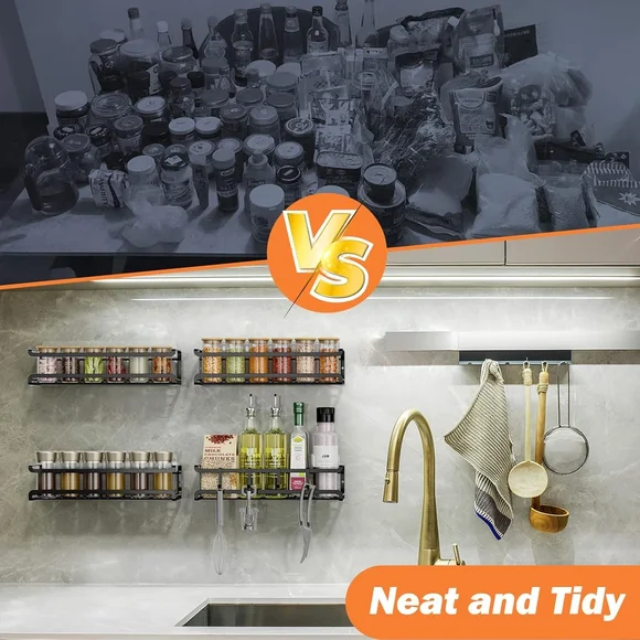 Spice Rack Organizer with Jars - Black - Picture 6 of 6